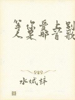 等你爱上别人的人是哪首歌的歌词