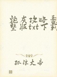 炮灰攻略番外完整版txt下载