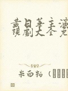 黄日华主演的电视剧大全免费观看