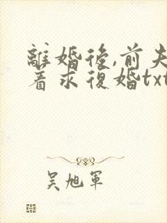 离婚后,前夫哭着求复婚txt免费完整版