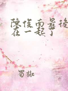 陈俊南最后和谁在一起了