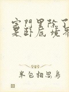 宗门里除了我都是卧底 境界