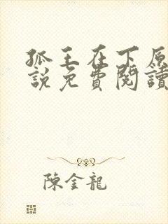 孤王在下原著小说免费阅读