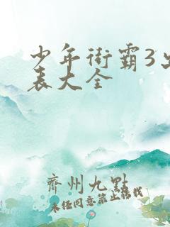 少年街霸3出招表大全