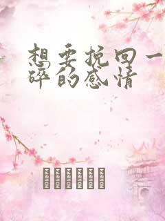 想要挽回一段破碎的感情