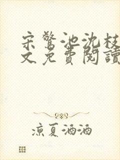 宋惊池沈枝意全文免费阅读