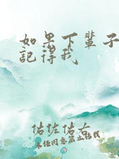 如果下辈子你还记得我