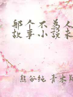 那个不为人知的故事小说未删减完整版