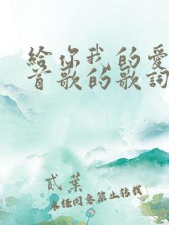给你我的爱是哪首歌的歌词