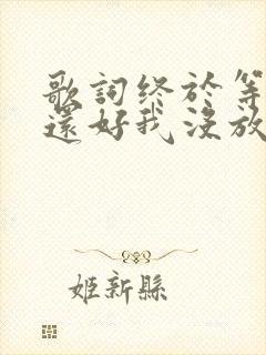 歌词终于等到你还好我没放弃