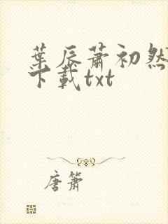 叶辰萧初然小说下载txt