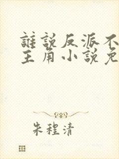 谁说反派不能当主角小说免费阅读