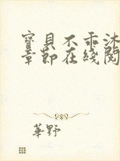 宝贝不乖沐政全章节在线阅读 小说