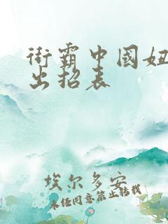 街霸中国妞技能出招表