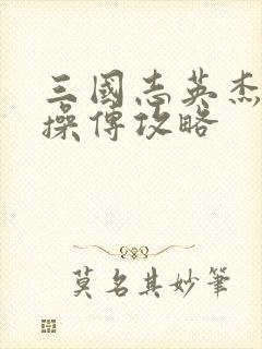 三国志英杰传曹操传攻略