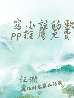 写小说的软件app推荐免费