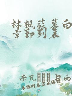 林枫苏慕白最新章节列表