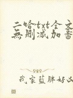 二哈txt全文无删减加番外