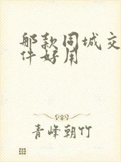 那款同城交友软件好用