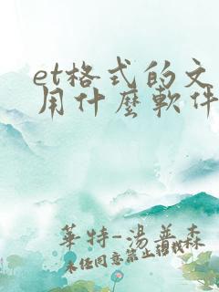 et格式的文件用什么软件打开