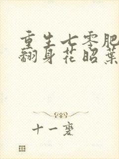 重生七零肥妻要翻身花昭叶琛小说完结了吗