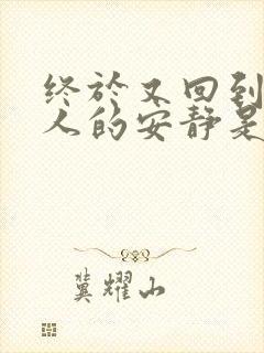 终于又回到一个人的安静是什么歌