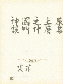 神国之上原著小说叫什么名字