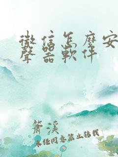 微信怎么安装变声器软件