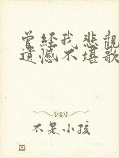 曾经我悲观孤单遗憾不堪歌词