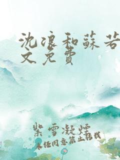 沈浪和苏若雪全文免费
