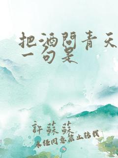 把酒问青天的下一句是