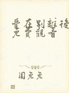 爱在别离后短剧免费观看