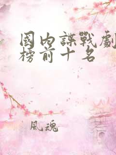 国内谍战剧排行榜前十名