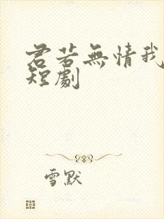 君若无情我便休短剧