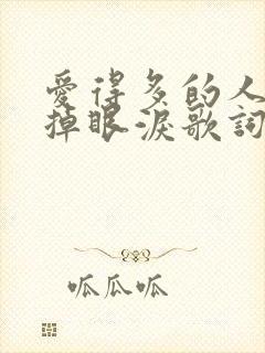 爱得多的人总先掉眼泪歌词