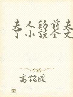 夫人的前夫回来了小说全文免费阅读