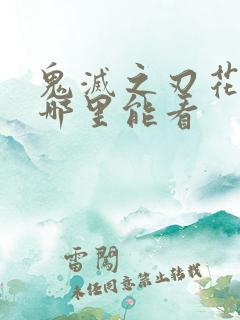 鬼灭之刃花街篇哪里能看