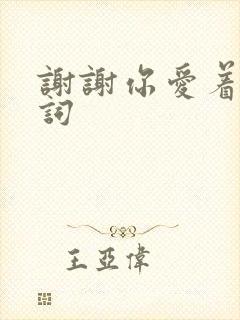 谢谢你爱着我歌词