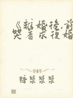 《离婚后,前夫哭着求复婚》