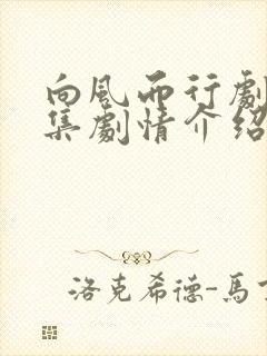 向风而行剧情分集剧情介绍