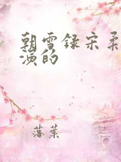 朝雪录宋柔是谁演的