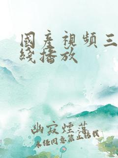 国产视频三区在线播放