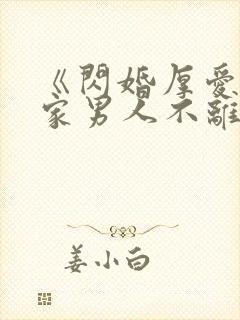 《闪婚厚爱:叶家男人不离婚》