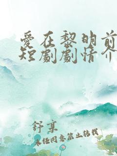 爱在黎明前升起短剧剧情介绍