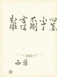 对方不小心把我微信删了怎么办