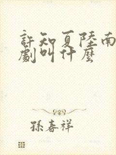 许知夏陆南风短剧叫什么