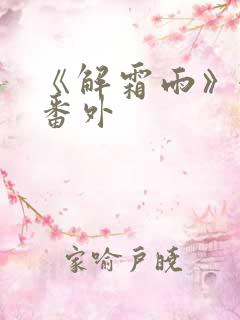 《解霜雨》婚后番外