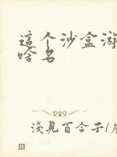 这个沙盒游戏叫啥名