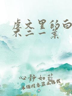 虐文里的白月光不二一叶