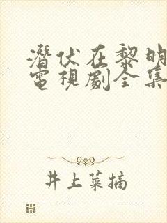 潜伏在黎明之前电视剧全集40集